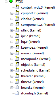 使用MDK移植RT-Thread添加的文件