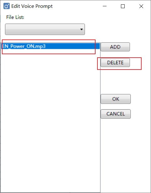 config提示音删除提示音操作
