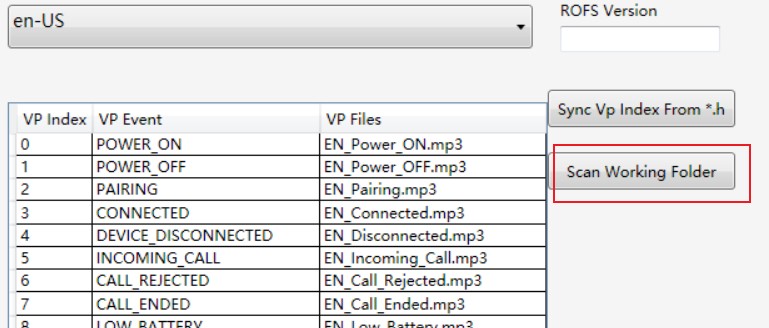 config提示音Scan按钮