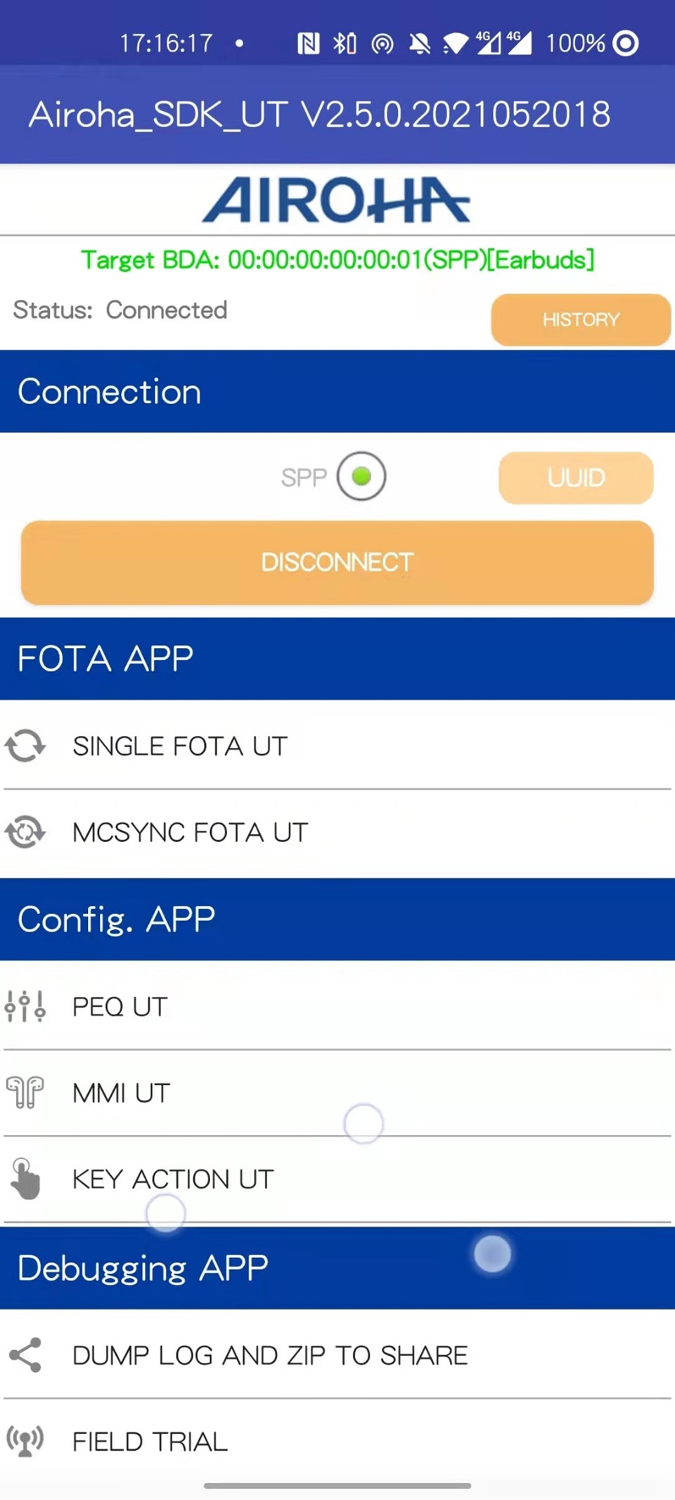 ota点击connect按钮